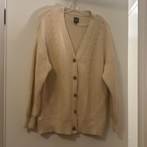 GAP Women's Cream Cardigan Sweater